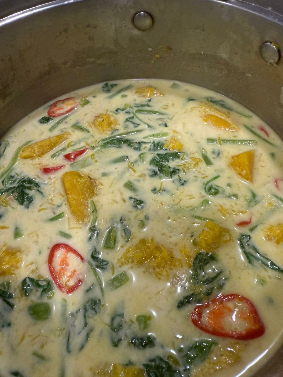Labu Masak Lemak Putih Bersama Bayam