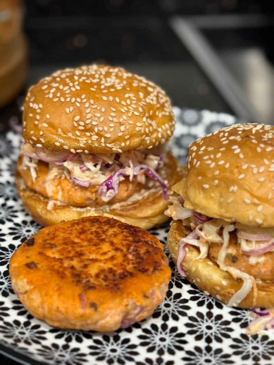 Burger Salmon Mudah (patty)
